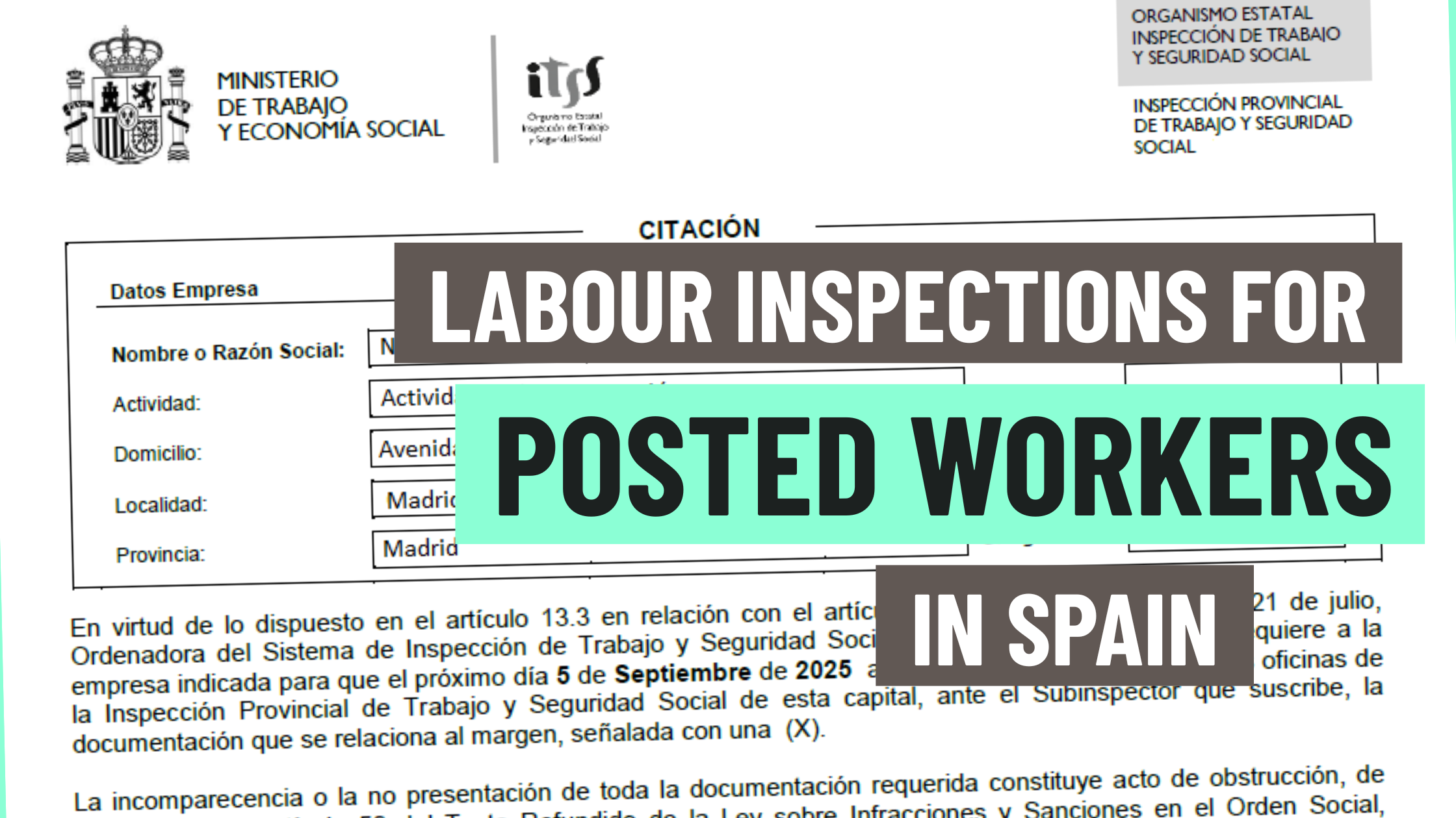 posted workers inspections